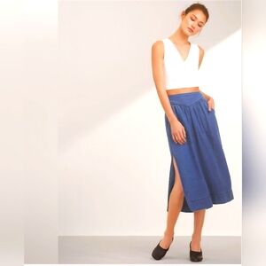 Aritzia Wilfred Gabrielle Denim Midi Skirt